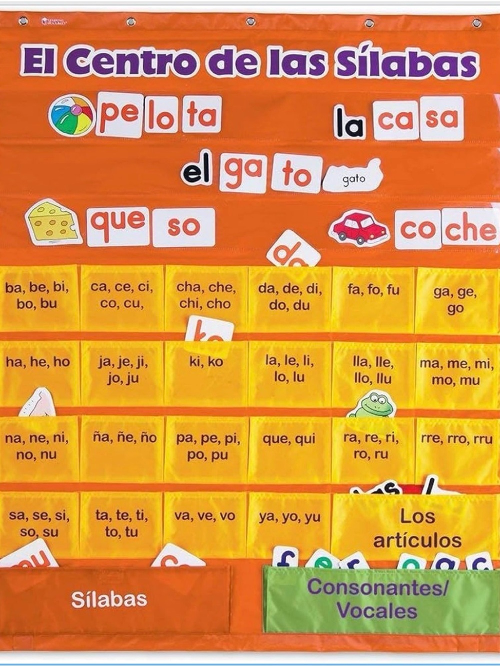 El Centro de las Sílabas Spanish Syllable Learning Pocket Chart